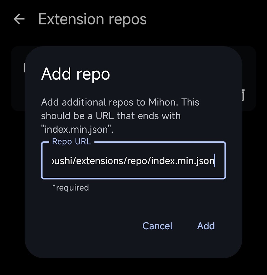 Extension repos